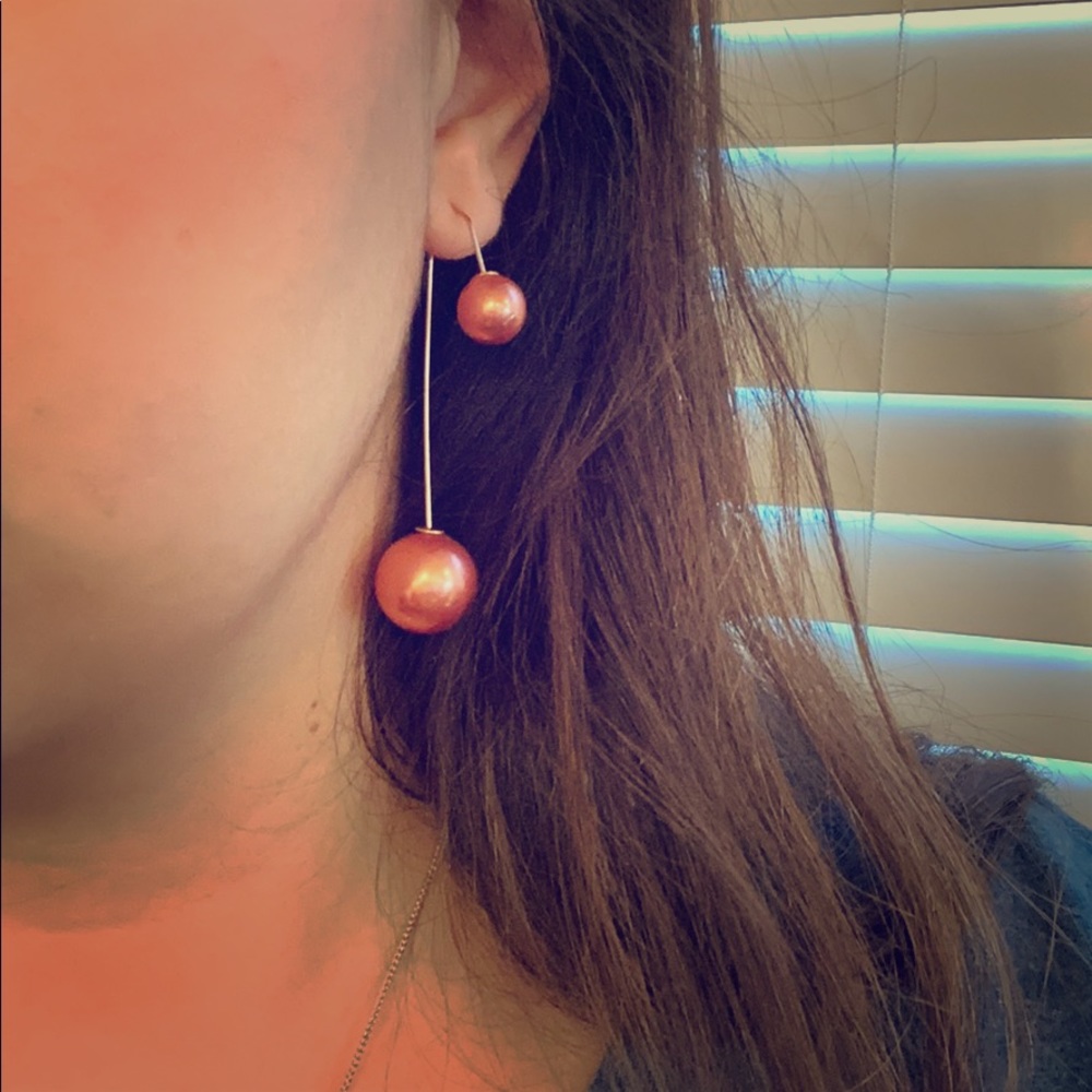 Fake pearl earrings
